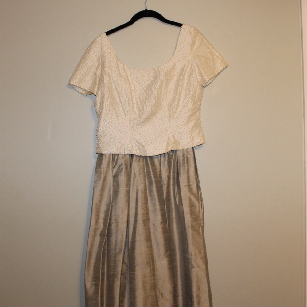 Watters and Watters Silk 2 piece pearled MOB set